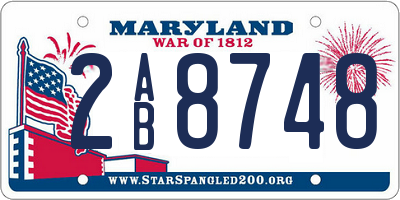 MD license plate 2AB8748