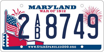 MD license plate 2AB8749