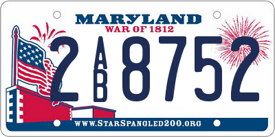 MD license plate 2AB8752