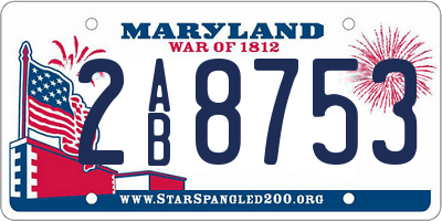MD license plate 2AB8753