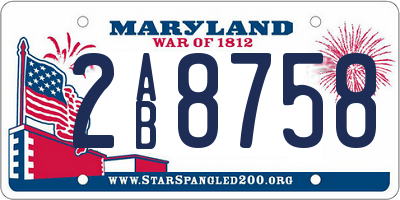 MD license plate 2AB8758