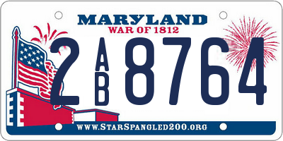 MD license plate 2AB8764