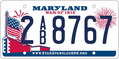 MD license plate 2AB8767