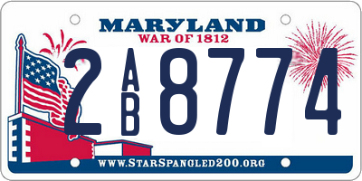 MD license plate 2AB8774