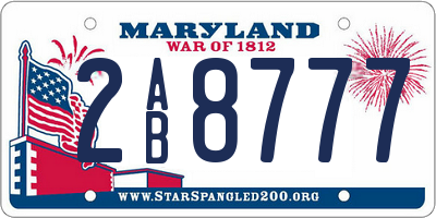 MD license plate 2AB8777