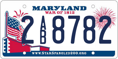 MD license plate 2AB8782