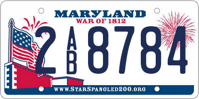 MD license plate 2AB8784