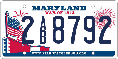MD license plate 2AB8792