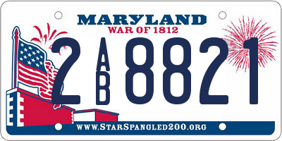 MD license plate 2AB8821