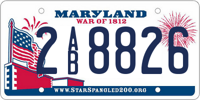 MD license plate 2AB8826