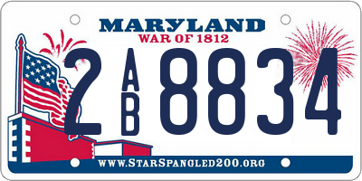 MD license plate 2AB8834