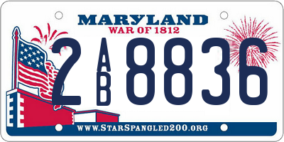 MD license plate 2AB8836