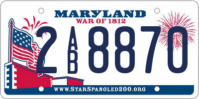 MD license plate 2AB8870