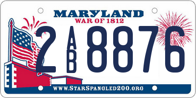MD license plate 2AB8876