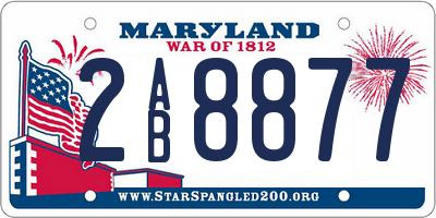 MD license plate 2AB8877