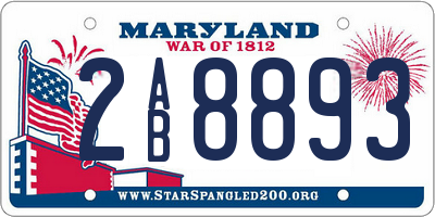 MD license plate 2AB8893