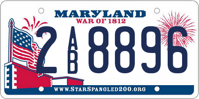 MD license plate 2AB8896