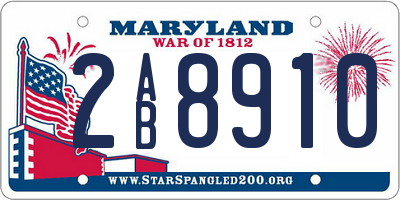 MD license plate 2AB8910