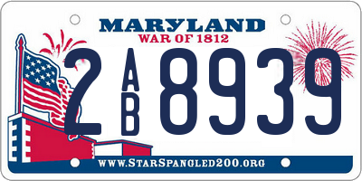 MD license plate 2AB8939