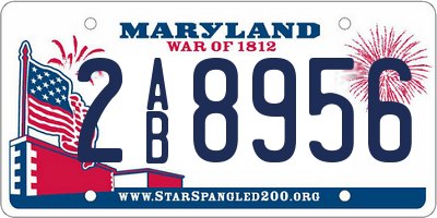 MD license plate 2AB8956