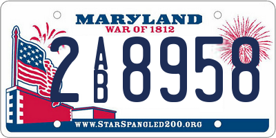 MD license plate 2AB8958