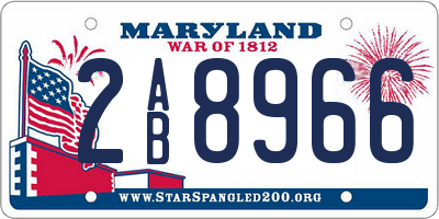 MD license plate 2AB8966