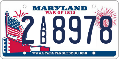MD license plate 2AB8978