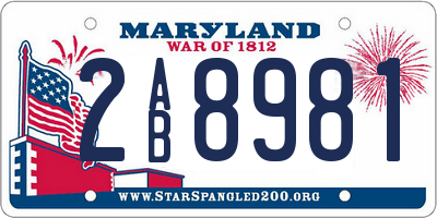 MD license plate 2AB8981