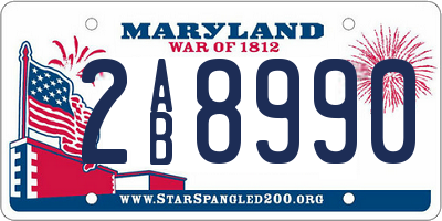 MD license plate 2AB8990