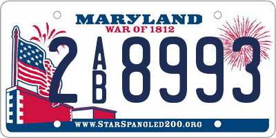MD license plate 2AB8993