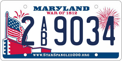 MD license plate 2AB9034