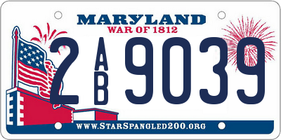MD license plate 2AB9039
