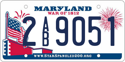 MD license plate 2AB9051