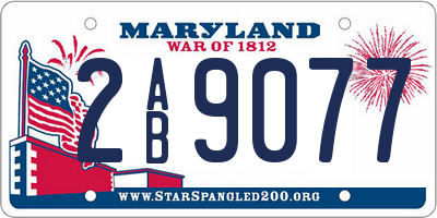 MD license plate 2AB9077