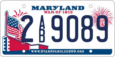 MD license plate 2AB9089