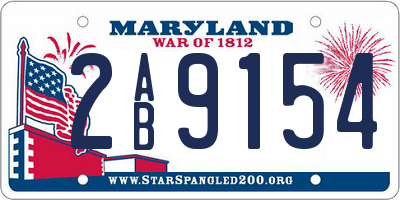 MD license plate 2AB9154