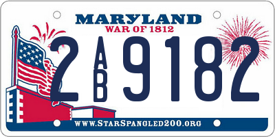 MD license plate 2AB9182