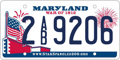 MD license plate 2AB9206