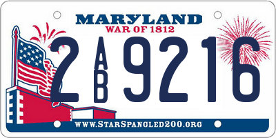 MD license plate 2AB9216