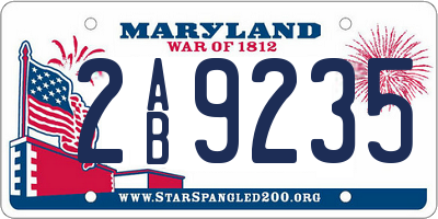 MD license plate 2AB9235