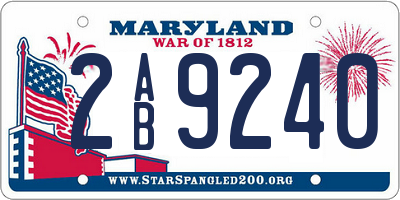 MD license plate 2AB9240