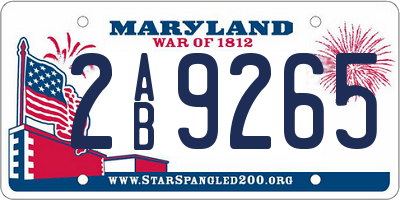 MD license plate 2AB9265