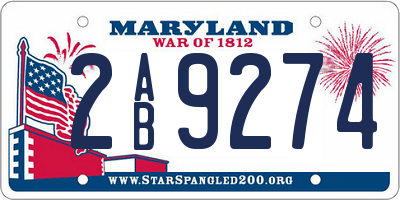 MD license plate 2AB9274