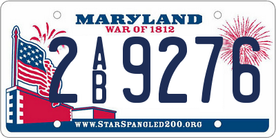 MD license plate 2AB9276