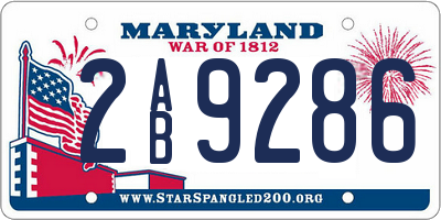 MD license plate 2AB9286