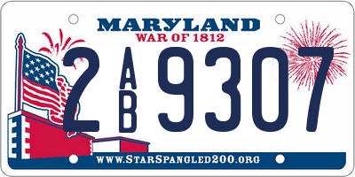 MD license plate 2AB9307