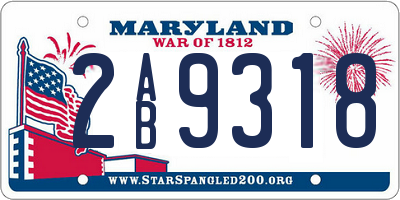 MD license plate 2AB9318