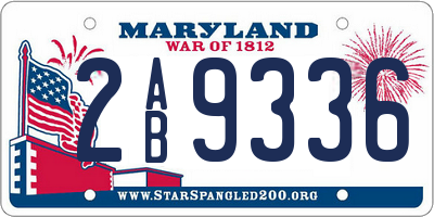 MD license plate 2AB9336