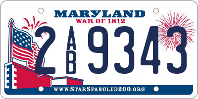 MD license plate 2AB9343