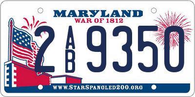 MD license plate 2AB9350